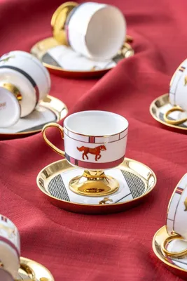 Dolye 6 Kişilik Porselen Kahve Fincanı Takımı - 90 ml