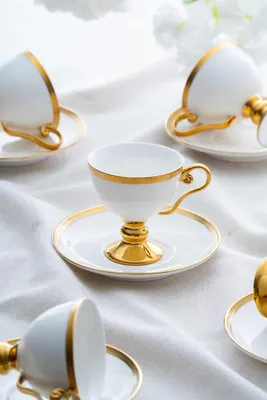 Thelma Gold 6 Kişilik Kahve Fincanı Takımı - 100 ml
