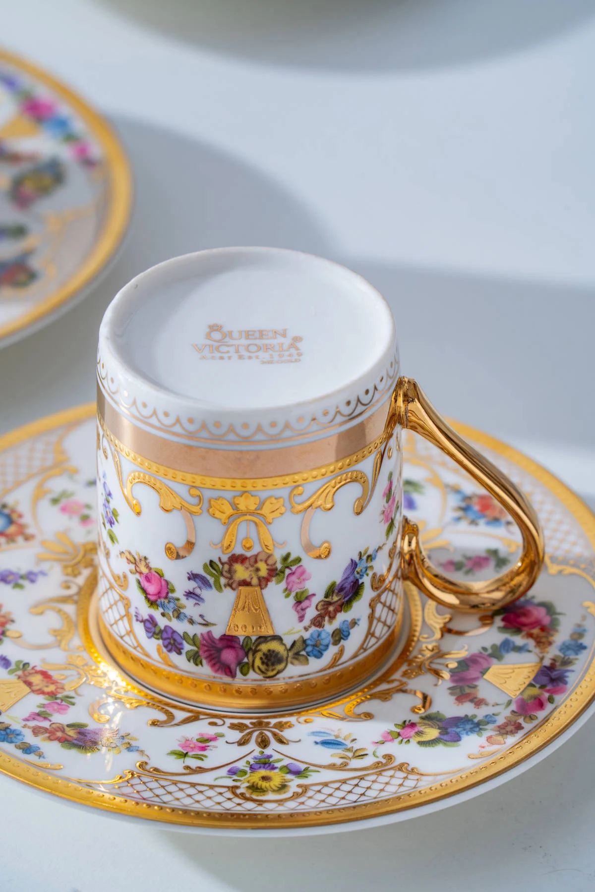 Zale 24K Altın Detaylı 6 Kişilik Porselen Kahve Fincan Takımı - 100 ml · 6. fotoğraf