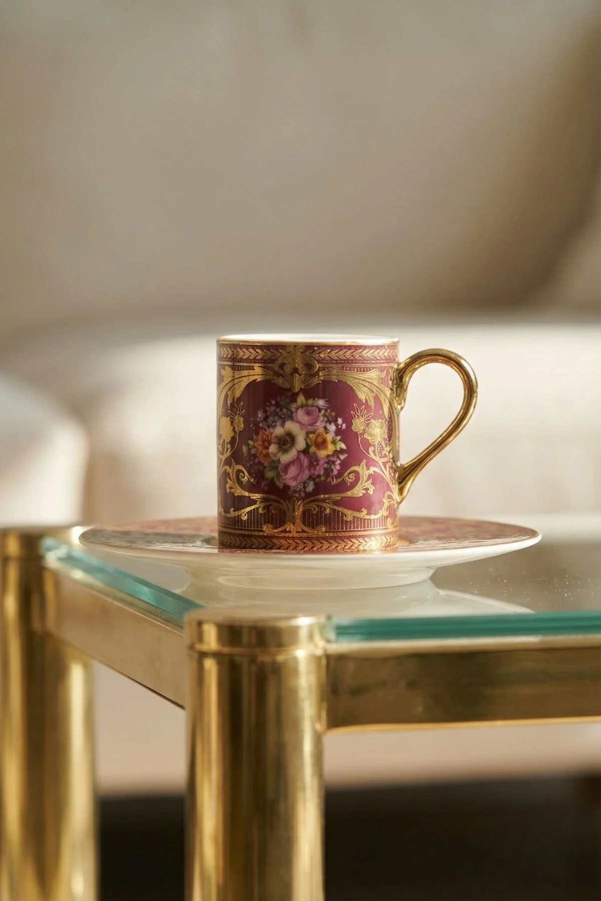 Marie Rose 24K Altın Detaylı 6 Kişilik Porselen Kahve Fincanı Takımı - 100 ml · 2. fotoğraf