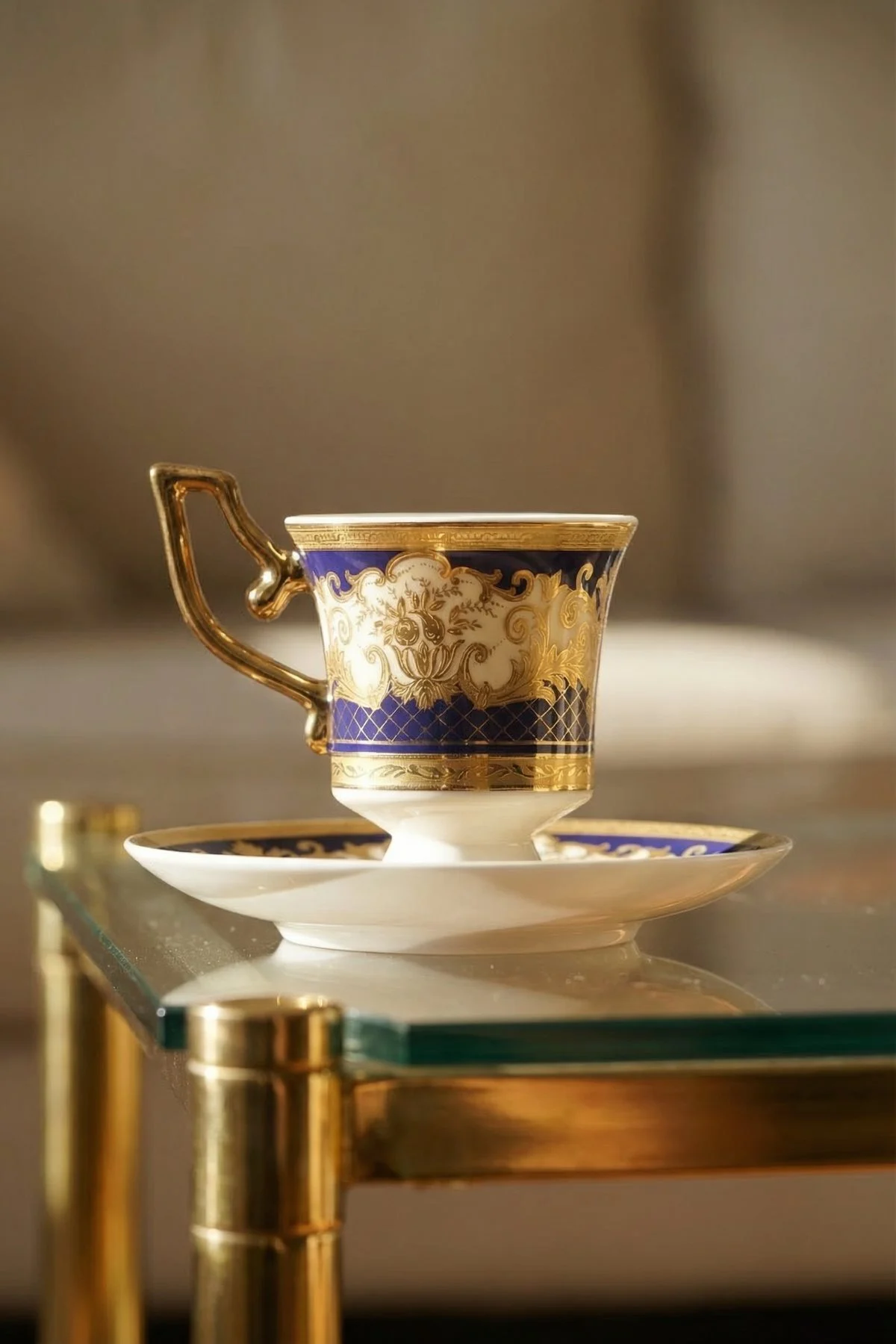 Macbeth 24K Altın Detaylı 6 Kişilik Porselen Kahve Fincanı Takımı - 90 ml · 2. fotoğraf