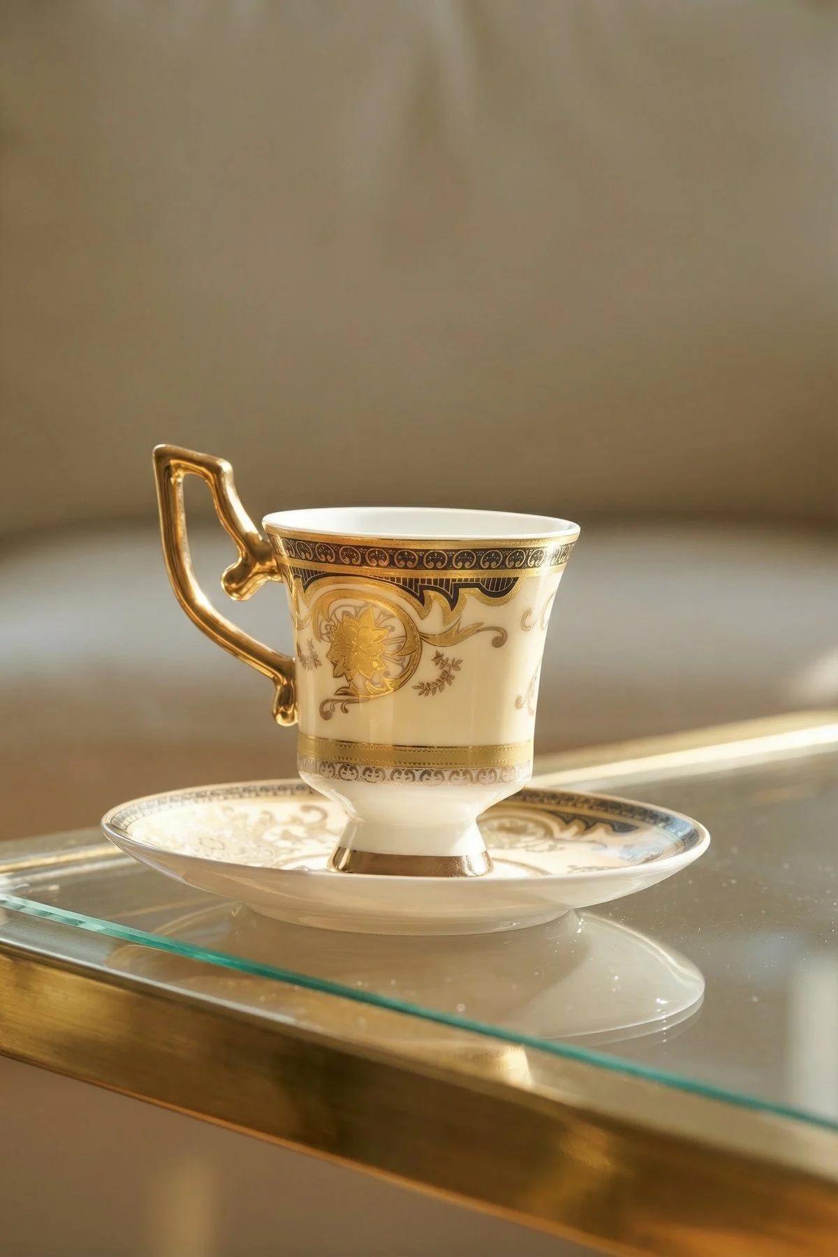 Margriet 24K Altın Detaylı 6 Kişilik Porselen Kahve Fincanı Takımı - 90 ml · 2. fotoğraf