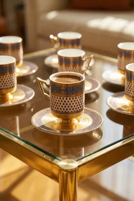Luna 6 Kişilik Porselen Kahve Fincanı Takımı - 90 ml