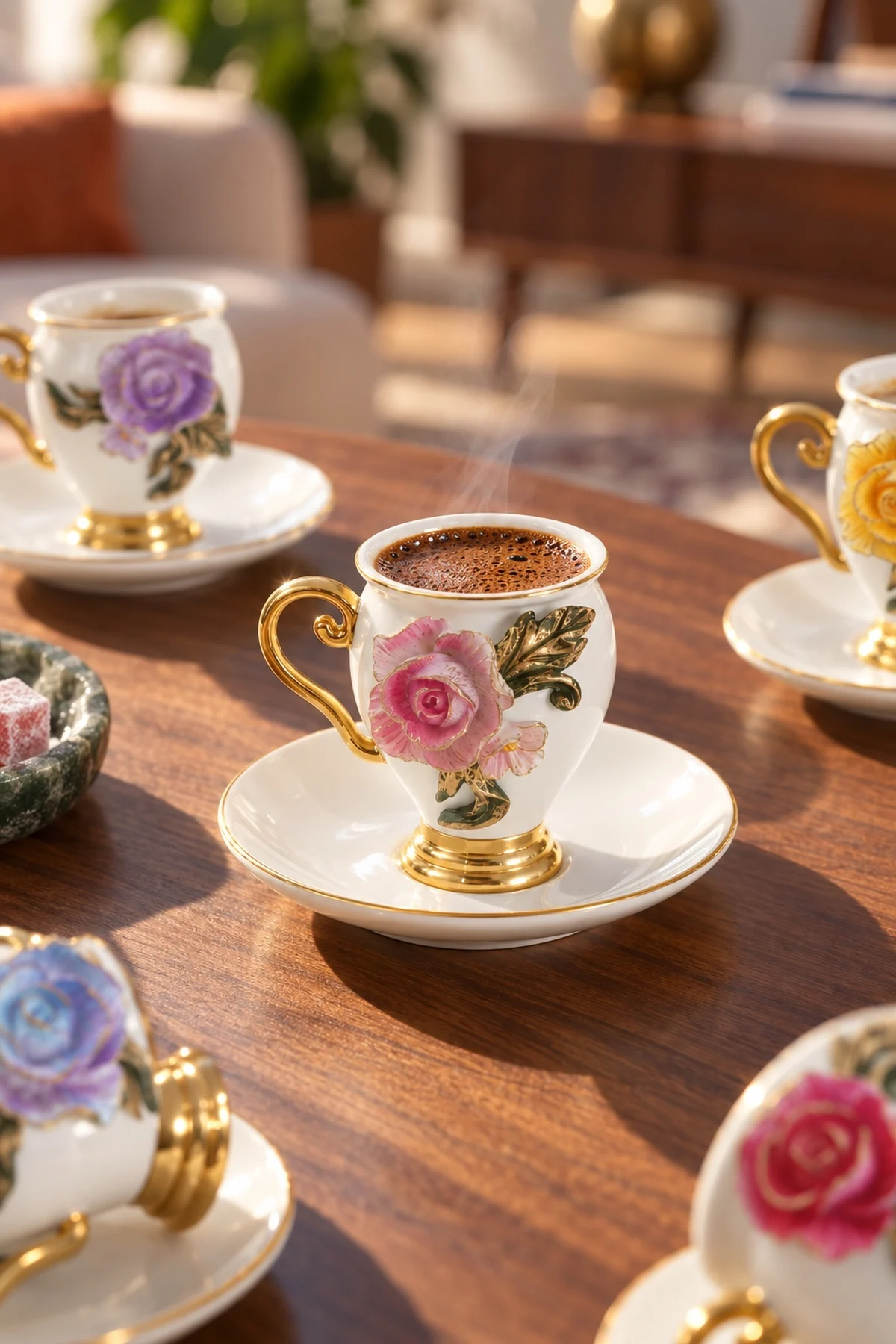 Moon Stone 6 Kişilik Porselen Kahve Fincan Takımı - 90 ml · 4. fotoğraf