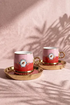Birdy Porselen 2 Kişilik 4 Parça Kahve Fincanı Takımı